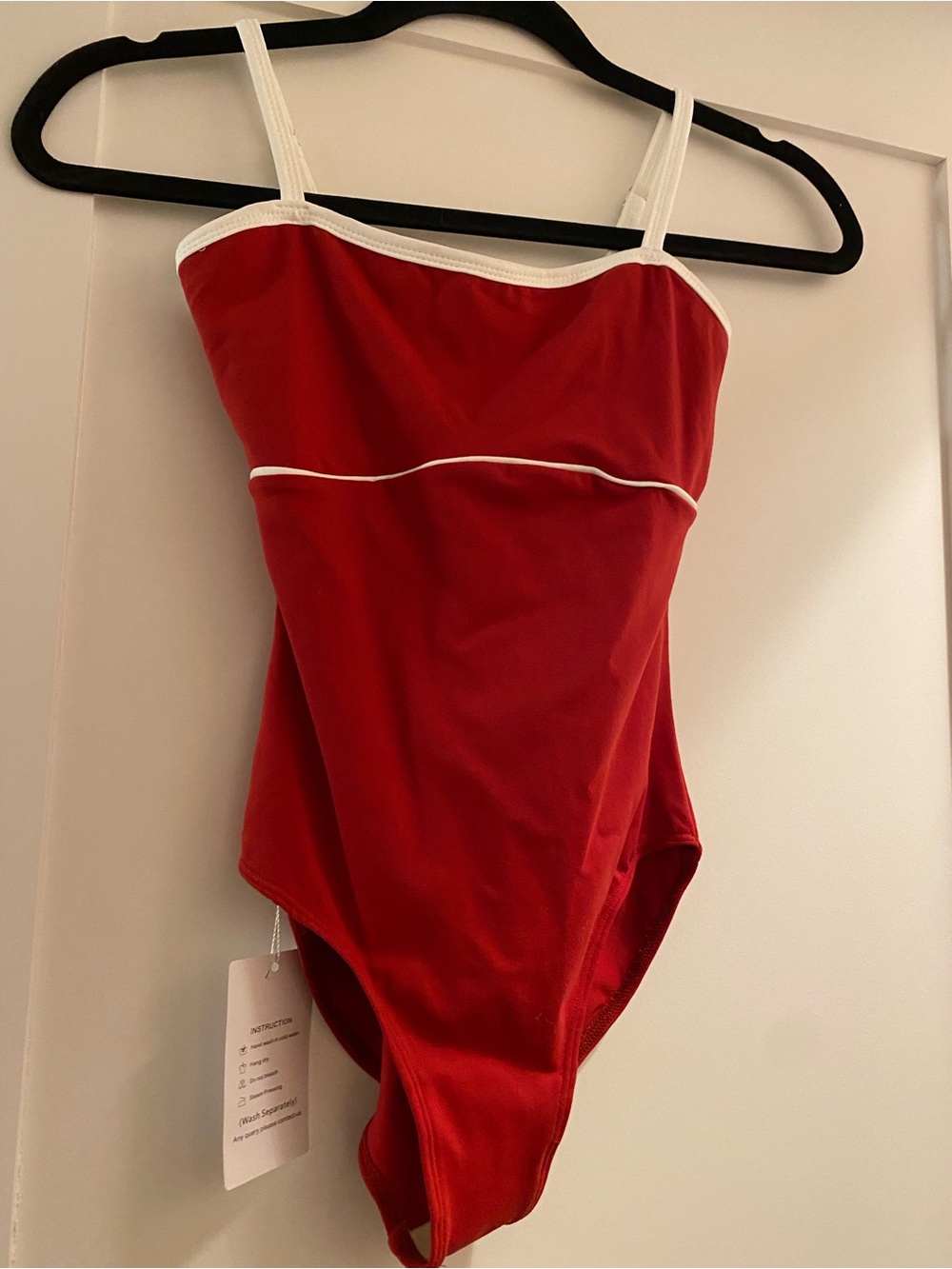 Women’s Red Leotard with White Trim